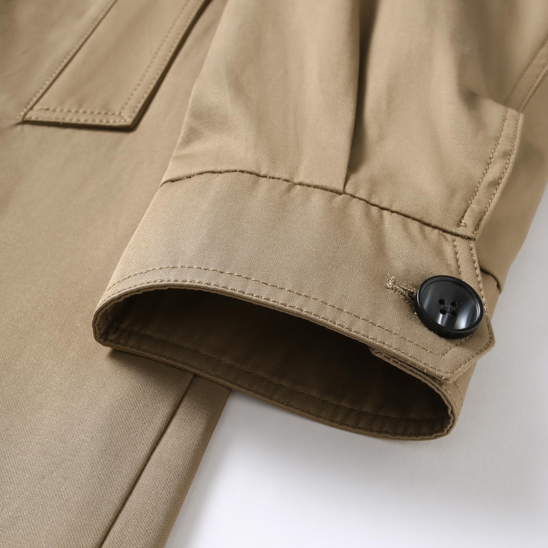 Allthemen Herren Trenchcoat Baumwolle Übergangsjacke mit Kapuze Mantel Herbst Einreiher Jacke Business Casual