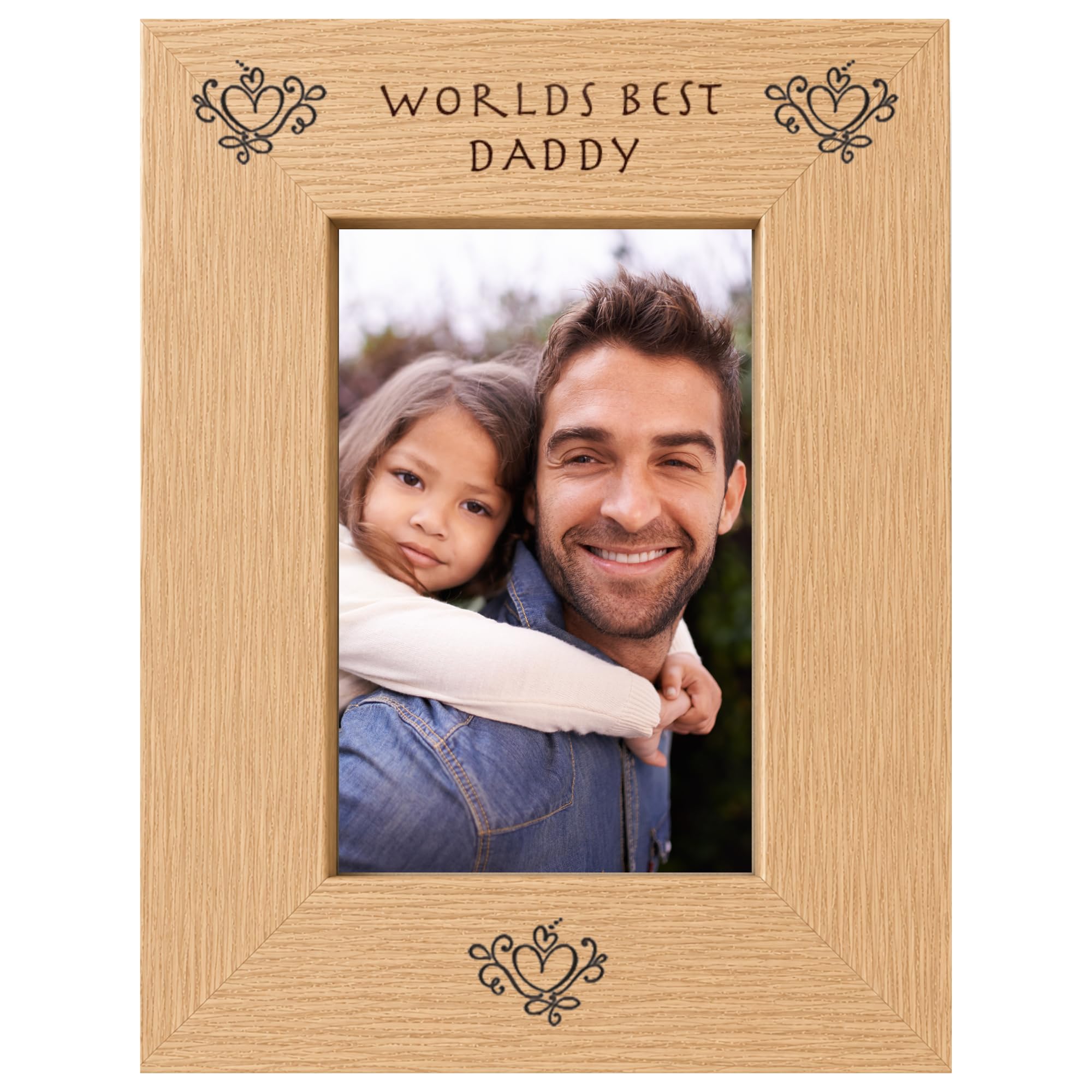 Worlds Best Daddy 6x4 Photo Picture Frame Keepsake Gift Idea From Son Daughter Children Kids Present for Fathers Day Birthday Christmas