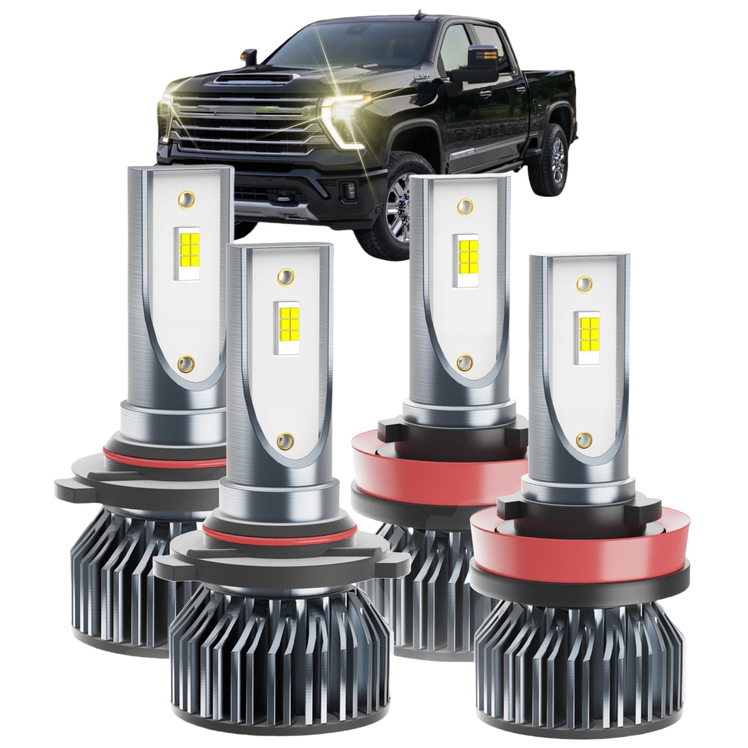 Silverado Dedicated Accessory,Fit for Chevy Silverado 1500(2007-2015) Silverado 2500 HD 3500 HD(2007-2019),Plug and Play,No Errors,Pack of 4