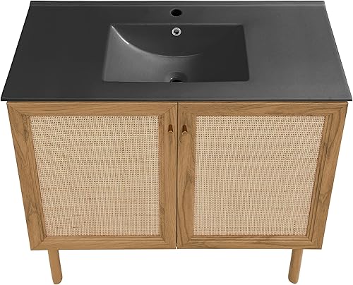 Vista 214 de Swiss Madison Classe - Lavabo de baño de roble de 24 pulgadas incluido