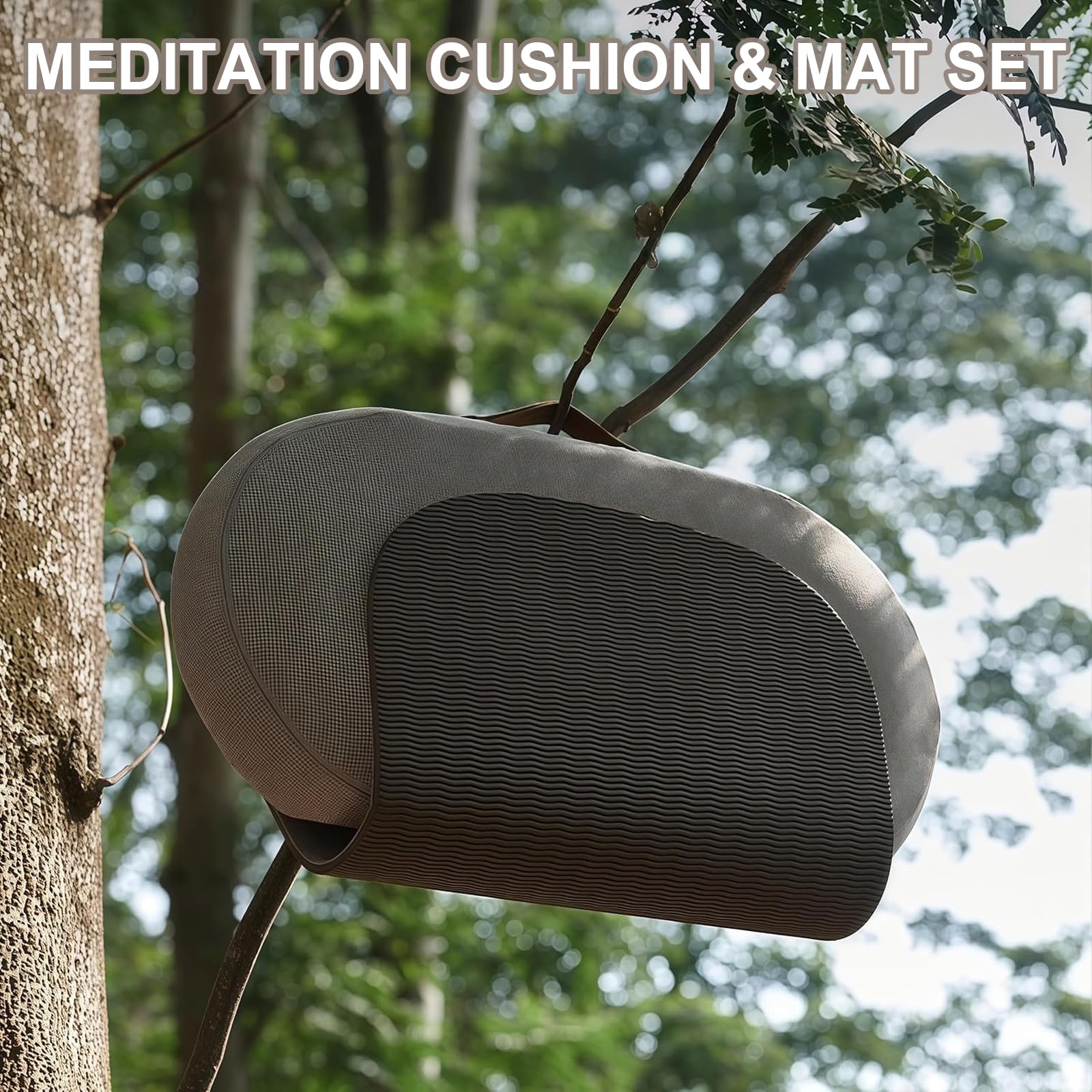 Set di cuscino e tappetino da meditazione pieghevoli, design ergonomico per supporto suddiviso in zone, fibbia magnetica per apertura e chiusura rapida, allevia intorpidimento e dolore