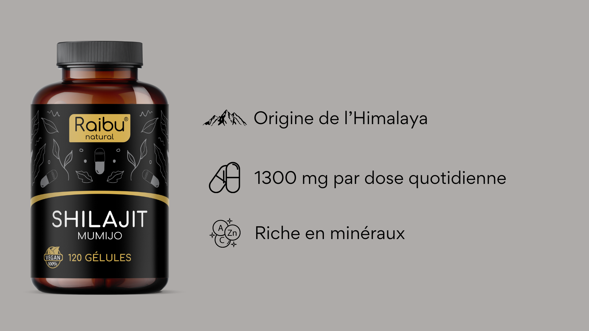 Shilajit (Complexe Minéral Fulvique) - 30 Capsules - Solaray