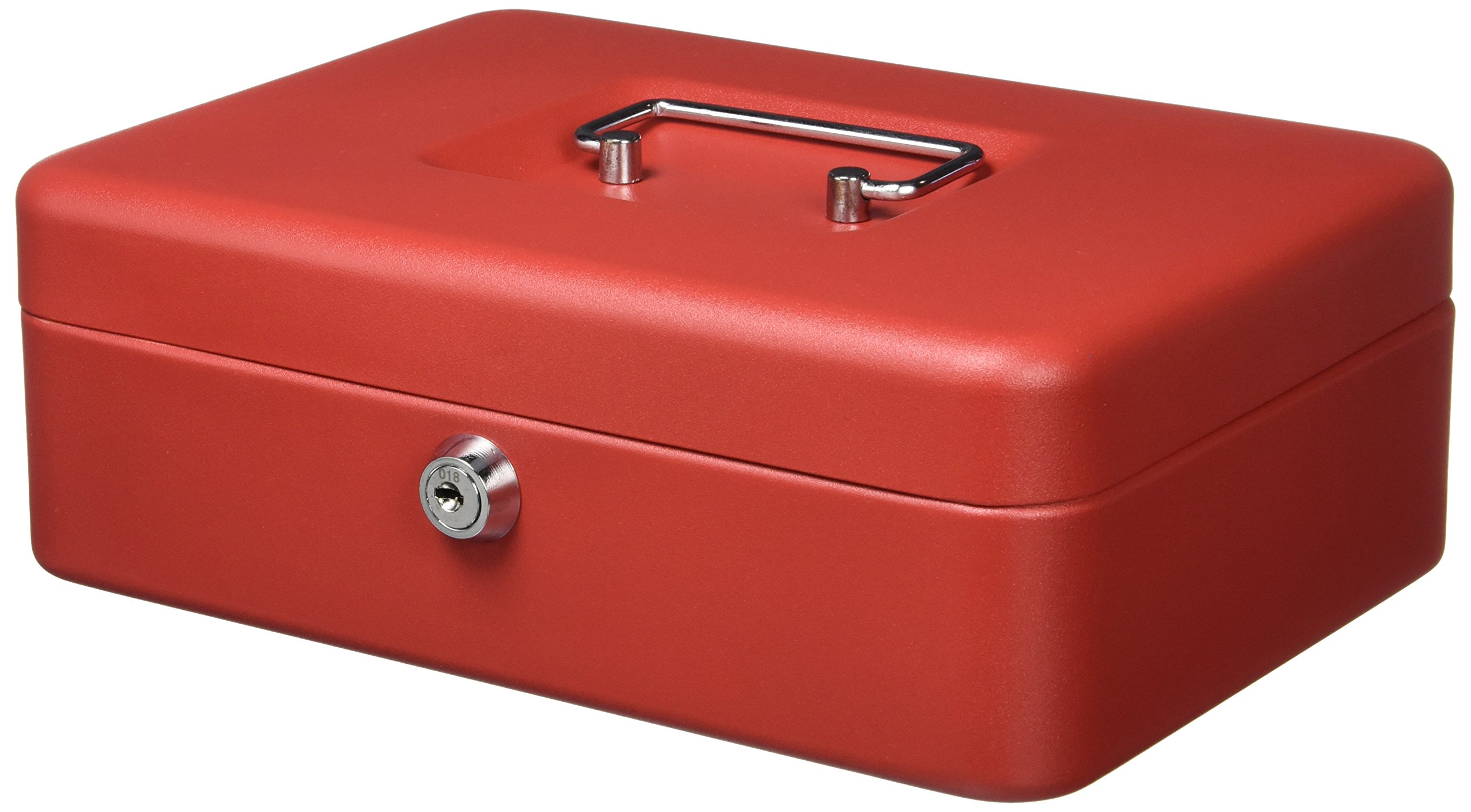 Q-Connect Caja Caudales 10" 250x180x90 Mm Roja Con Portamonedas