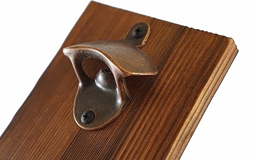 Miniatura 4 de Abrebotellas y colector rústico "Beer O' Clock" - Pino oscuro con abridor de aleación de zinc - Cubo de madera extraíble - Listo para cueva para