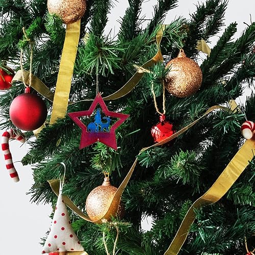 Miniatura 4 de EXCEART Moldes de silicona de resina de Navidad, molde de árbol de Navidad 3D, moldes para colgante de estrella con agujero para colgar, molde de