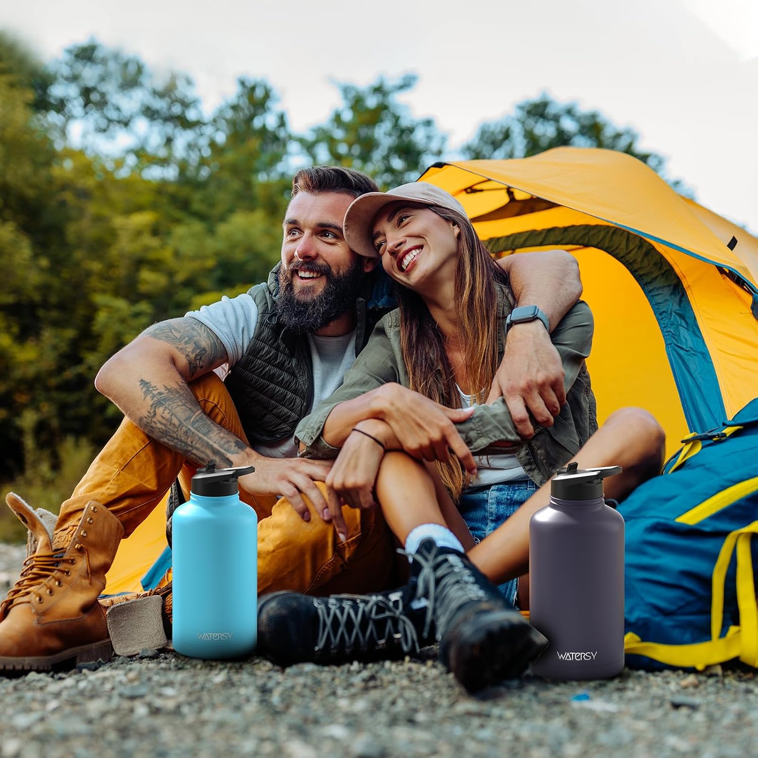 64oz Insulated Water Bottle (Cold for 48 Hrs),BPA Free&Leak Proof,Half Gallon Stainless Steel Water Flask,Water Jug with Straw Spout Lids for Gym,Hiking,Camping,Sky Blue - Image 9