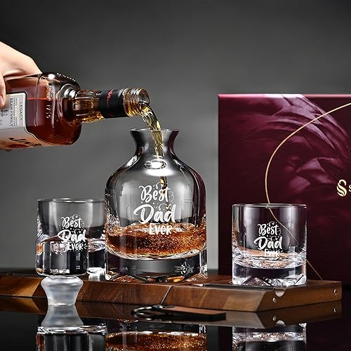 Miniatura 6 de Juego de decantador de whisky personalizado con caja de almacenamiento de madera de acacia, vasos de whisky, vasos de chupito y posavasos de madera,