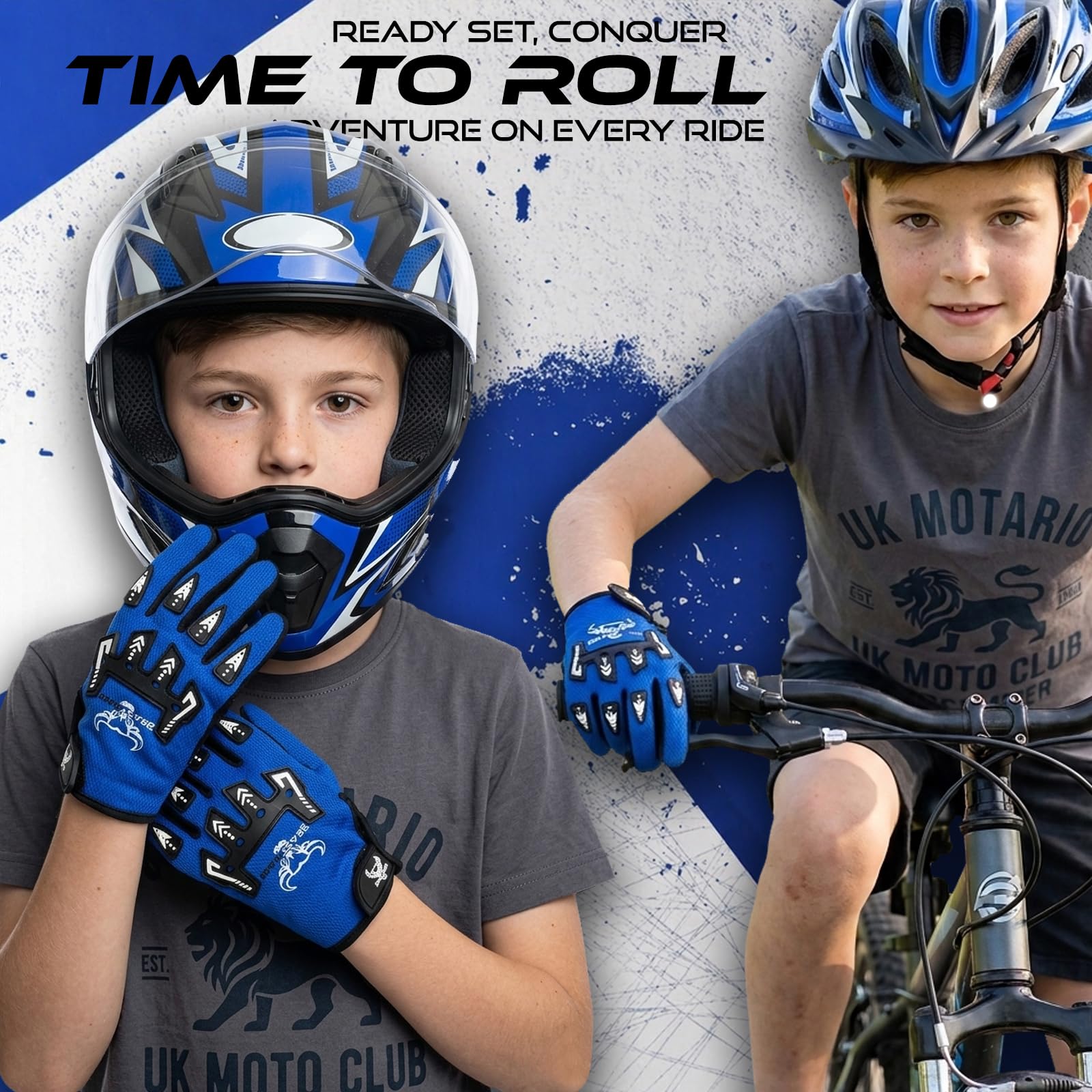 BEAST RAGE Gants de vélo pour Enfants–Gants de Motocross et de BMX pour garçons et Filles,Prise en Main antidérapante,Gants légers et Respirants pour Le Motocross