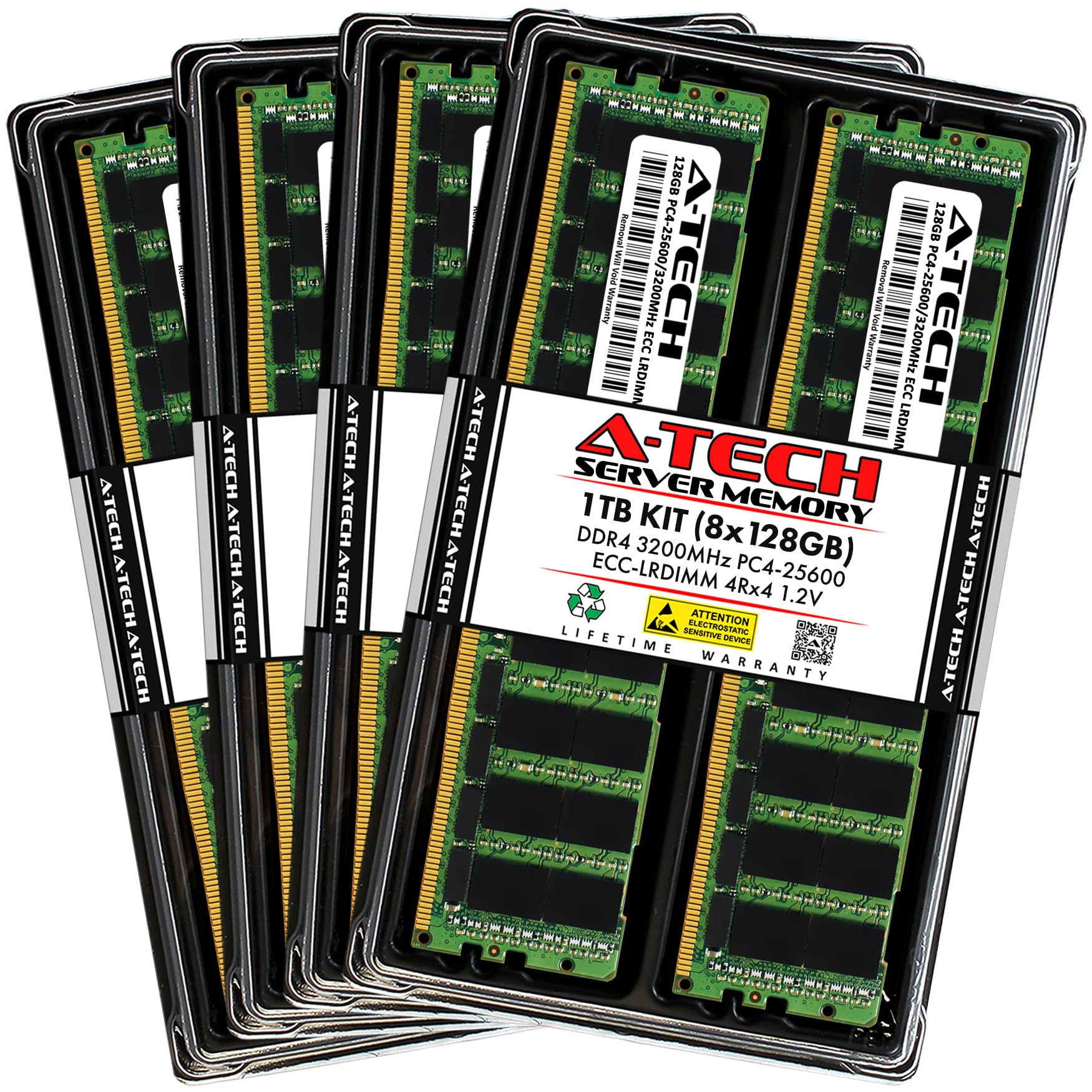 DDR4 3200Mhz PC4-25600 8GB x 4枚 32GBセット A-Tech 1TB Kit (8x128GB) DDR4 3200MHz PC4-25600 ECC LRDIMM 4Rx4