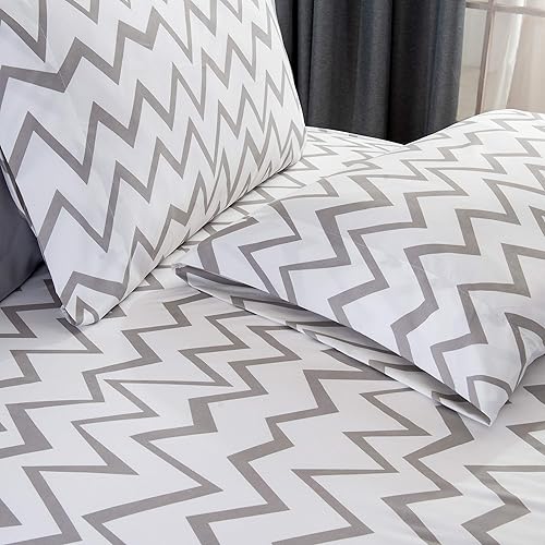 Miniatura 5 de Elegant Comfort Chevron Pattern Collection - Juego de sábanas de 6 piezas de bolsillo profundo de 1500 hilos, resistente a la decoloración, las