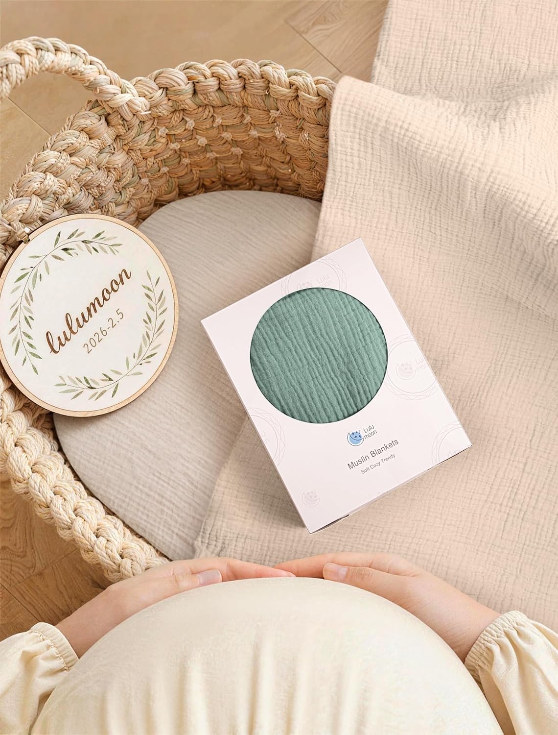 lulumoon Muslin Quilt Blanket, Crib Blanket for Baby and Toddler,47x47 Inches(Ivory) - Image 2