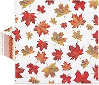 Vista 1 de Whaline Paquete de 80 servilletas de papel de Acción de Gracias de otoño de 6.5 x 6.5 pulgadas, servilletas desechables de hojas de arce