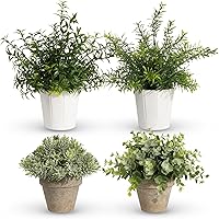Vista 12 de Paquete de 4 plantas artificiales pequeñas, plantas artificiales de interior para decoración del hogar, pequeñas plantas de imitación
