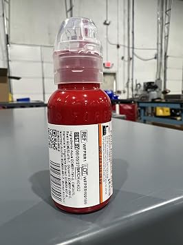 World Famous Tattoo Ink Red Color Pigment Straight Red 1/2 Ounce