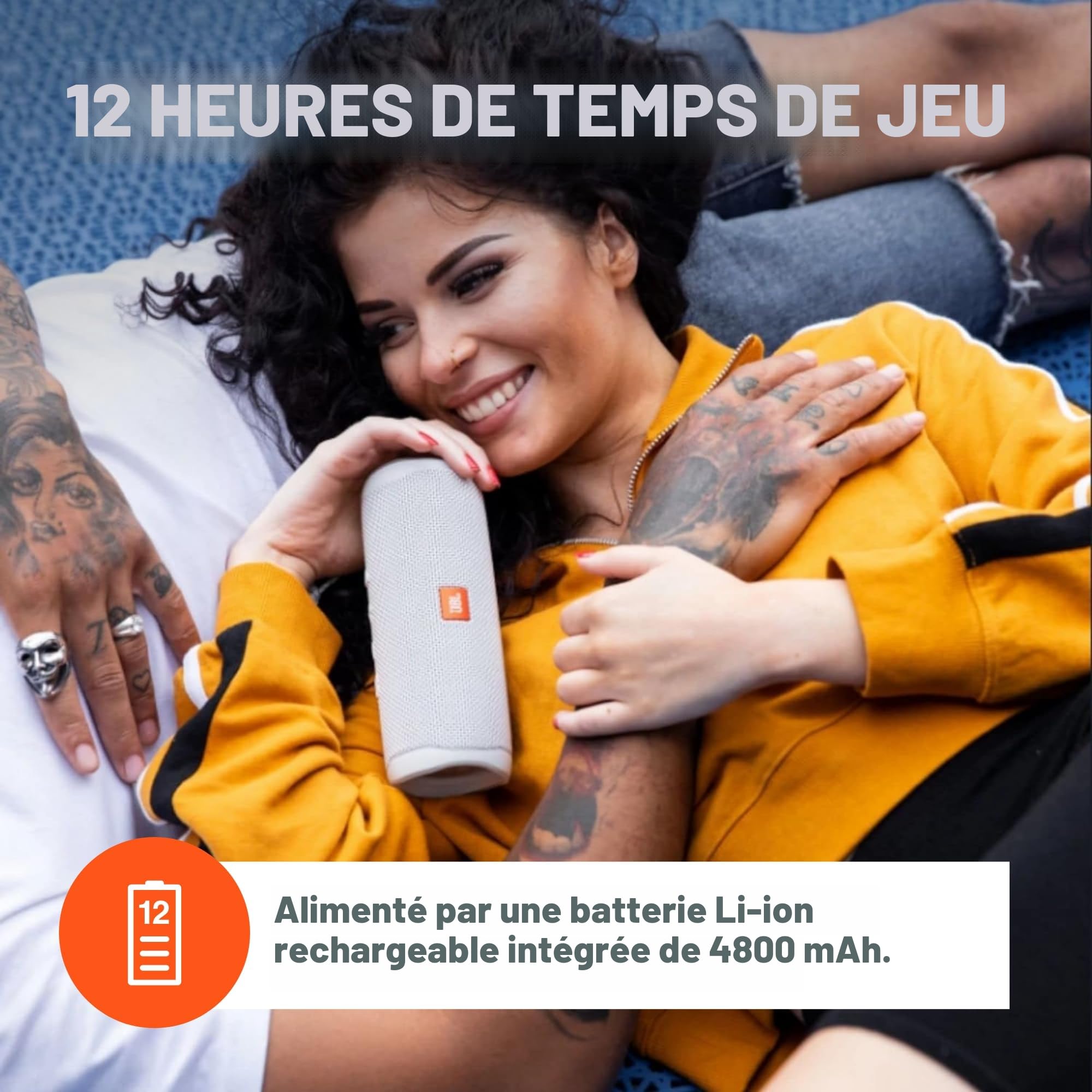 Haut-parleurs Bluetooth Portables JBL FLIP5BLK 4800 mAh 20W Noir 20 W