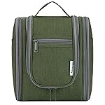 Narwey Small Hanging Travel Toiletry Bag Cosmetic Make up Organizer for Women and Men (Medium, Army Green)