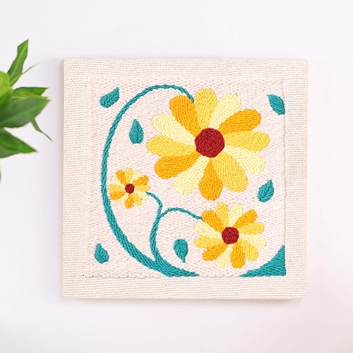 Miniatura 19 de Kit de agujas de punzón de bordado, kits de iniciación de bordado para niños principiantes, tela de aguja con patrón, enhebrador, hilos, aros