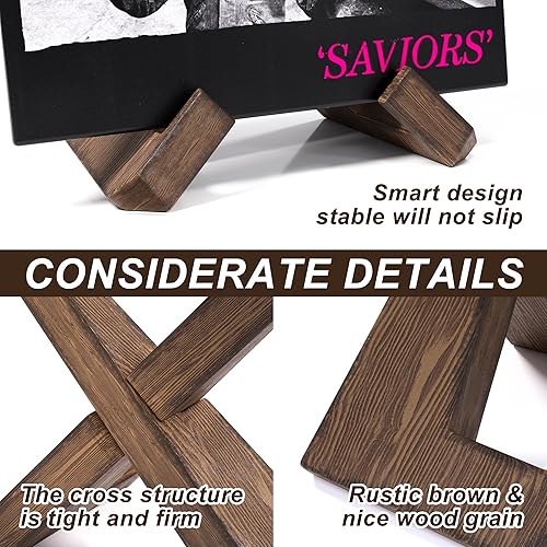 Miniatura 4 de Paquete de 2 soportes para discos de vinilo, pantalla de madera de primera calidad, soporte de montaje de 1 segundo, accesorio giratorio para discos