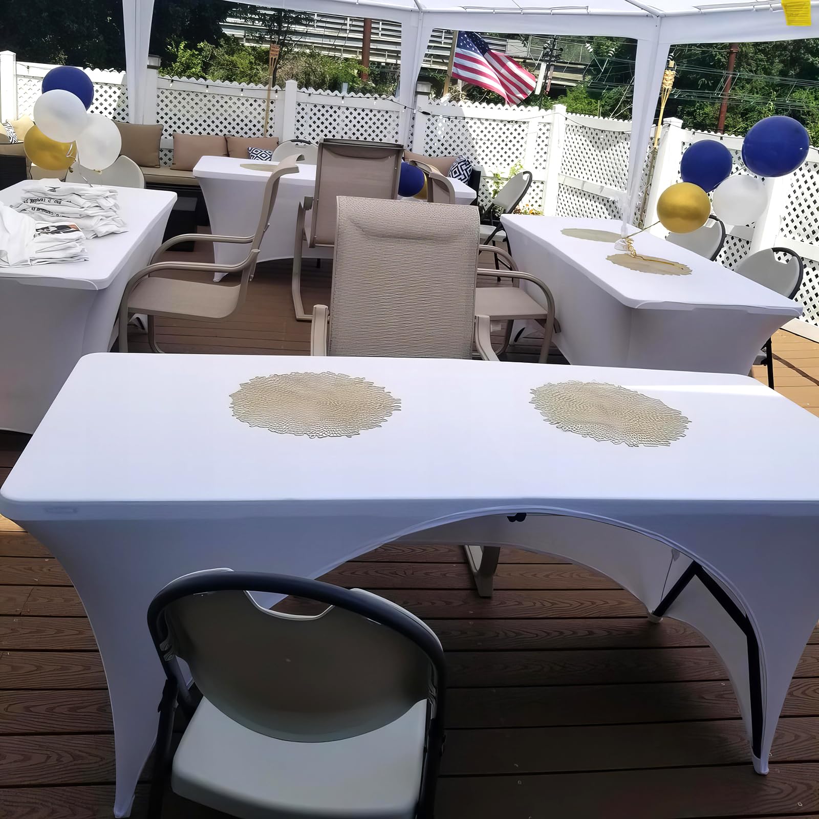 Tovaglia in spandex elasticizzato per tavoli rettangolari, lavabile, aderente, ideale per banchetti, matrimoni e feste, espositore, 72 x 30 pollici, bianco