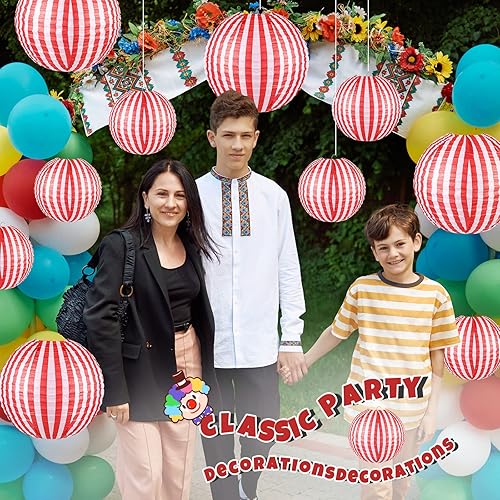 Miniatura 5 de 12 linternas de papel chinas colgantes para carnaval, circo, boda, fiesta de cumpleaños, baby shower, Navidad, decoración del hogar, 8/12 pulgadas