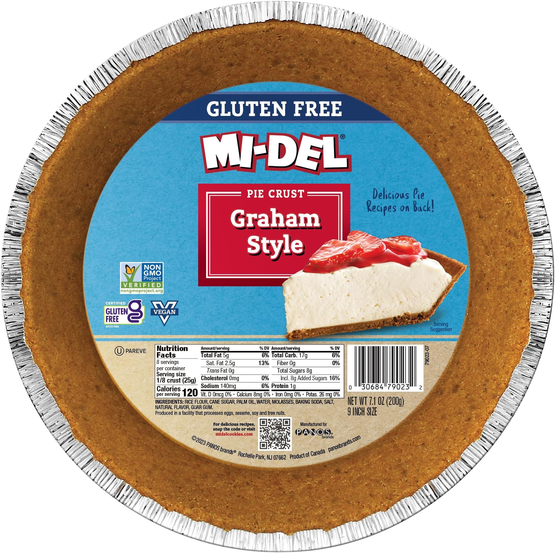 Gluten Free Pie Crust, Graham Style, 210ml Package