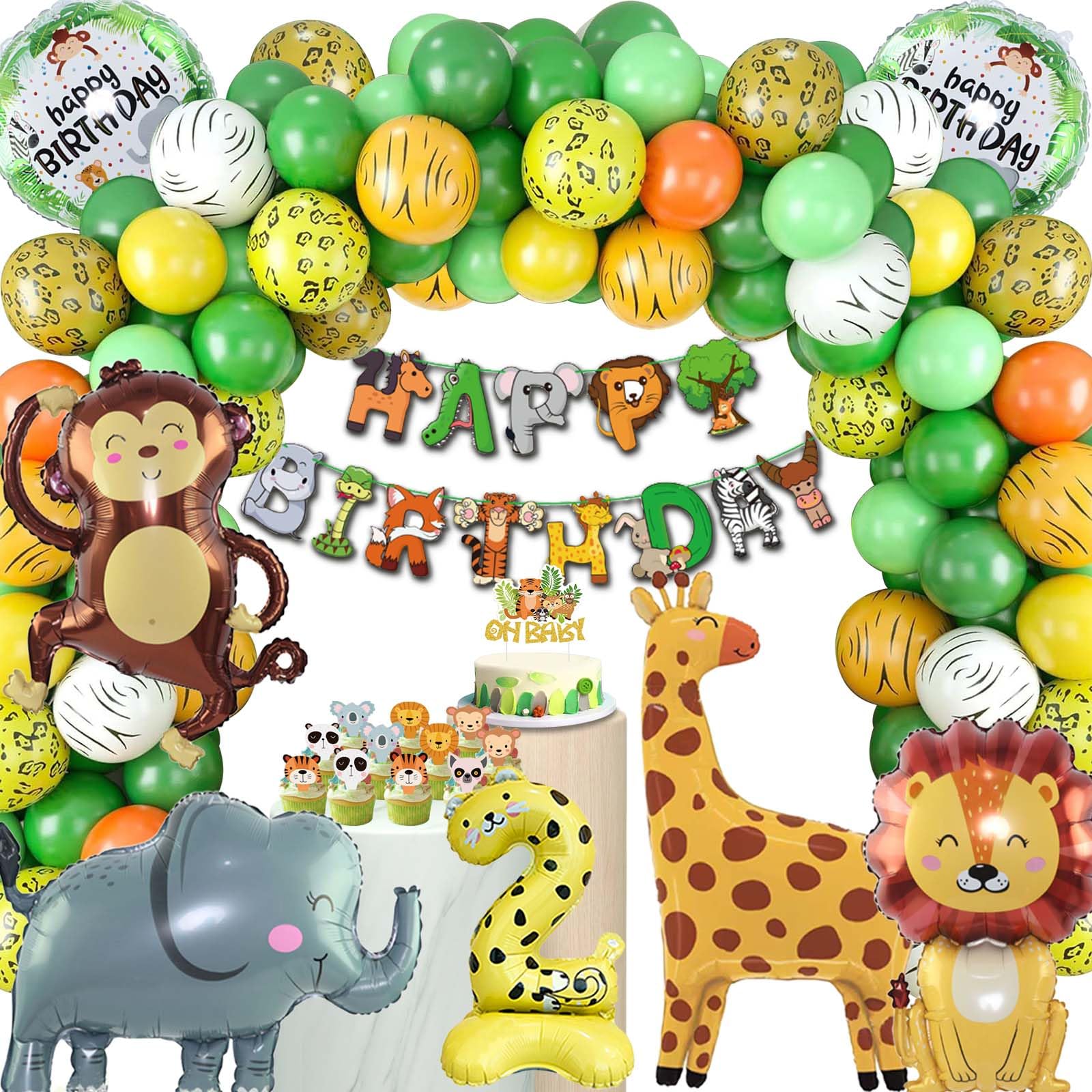 Kit ghirlanda di palloncini con animali del bosco, volpe, procione, scoiattolo, cervo, coniglio, palloncini con animali del bosco, decorazioni per baby shower, 1°, 2° e 3° compleanno - Italia