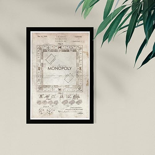 Miniatura 2 de Entretenimiento y pasatiempos enmarcados para pared impresiones artísticas "Monopoly 1935 Parchment" Juegos de mesa