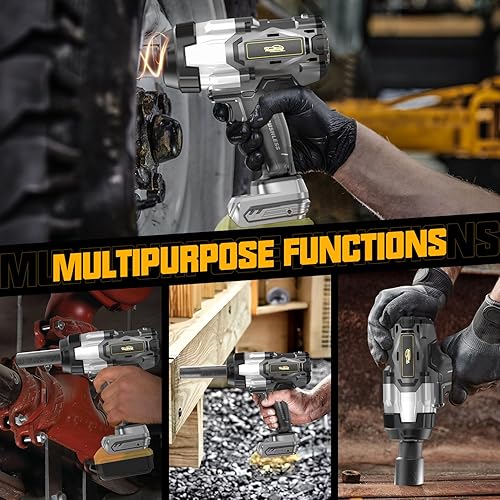 Miniatura 5 de Llave de impacto inalámbrica de 12 pulgada compatible con batería Dewalt de 20 V, 1600 pies-libras (2200 N.m), pistola de impacto de alto par