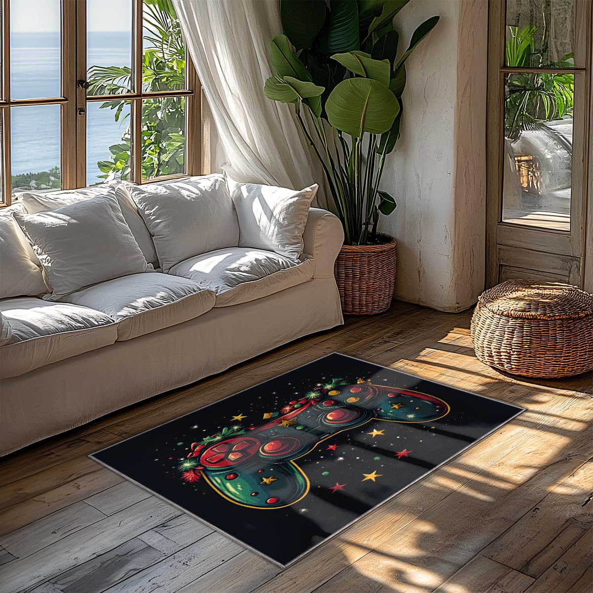 Tapis à motif de poignée pour salon moderne et chambre cosy
