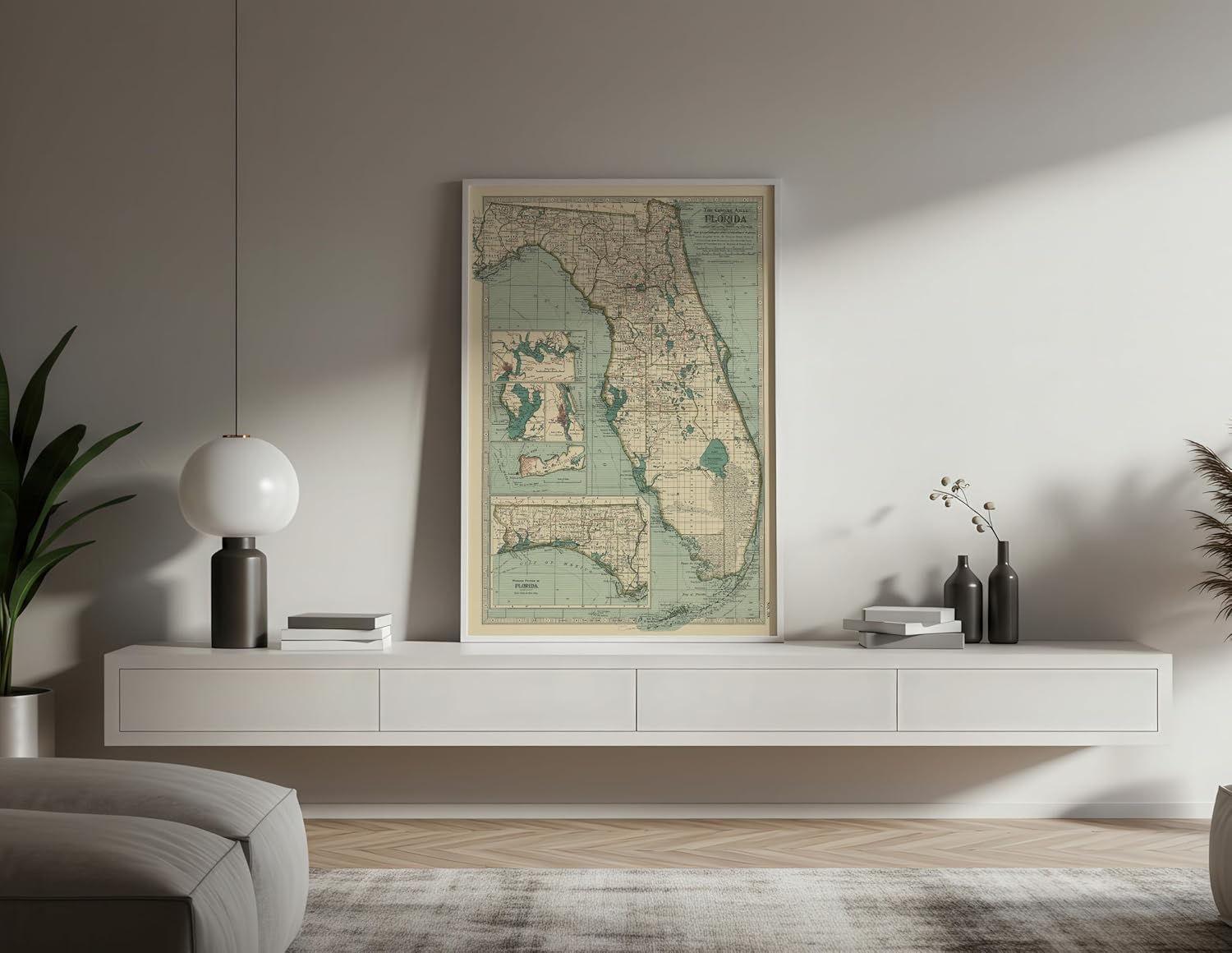 Historic Map - 1899 Florida - Vintage Wall Art - 18in x 24in