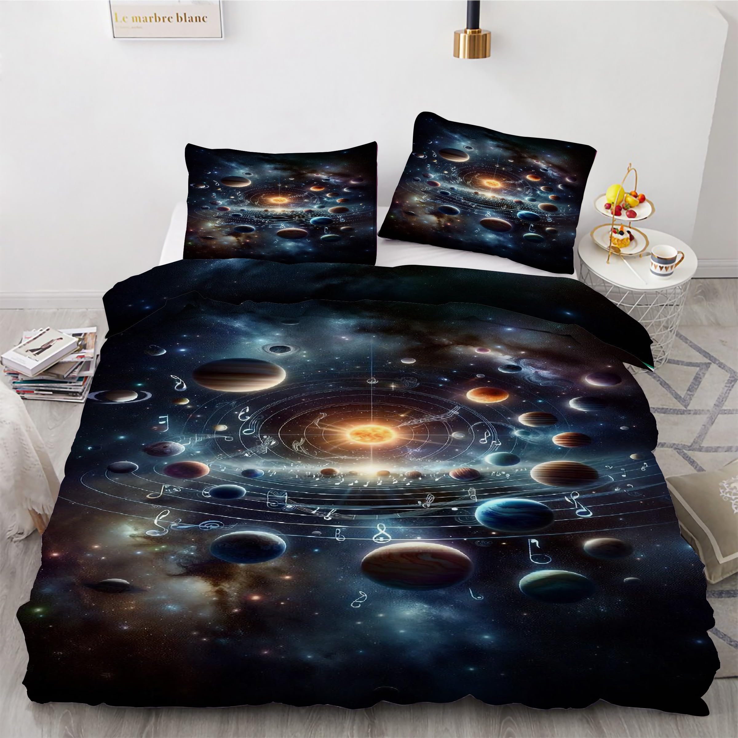 Parure de lit galaxie 240x260 reversible pour chambre ado
