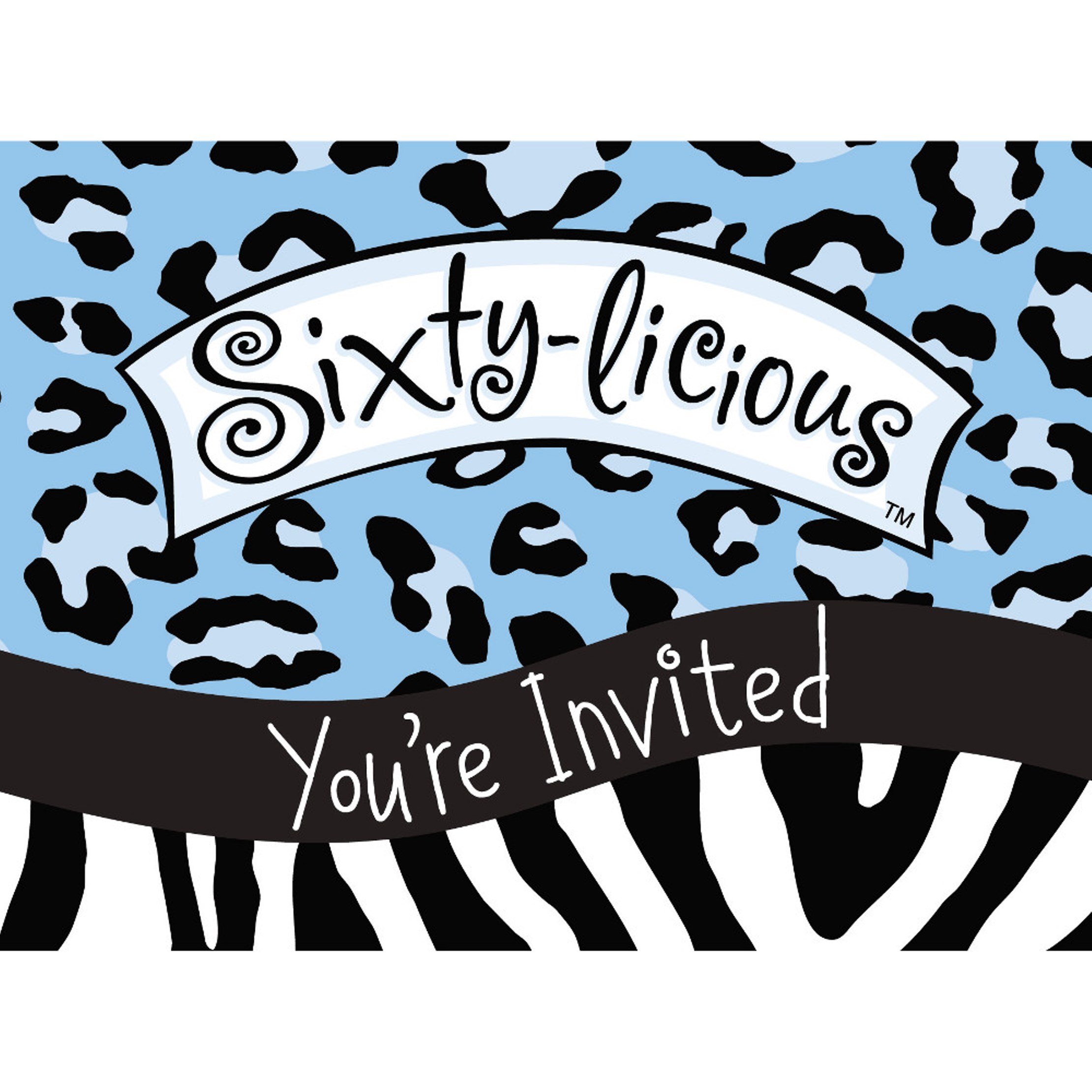 Creative Converting Sixty-Licious 8 Count 60th Birthday Party Invitations