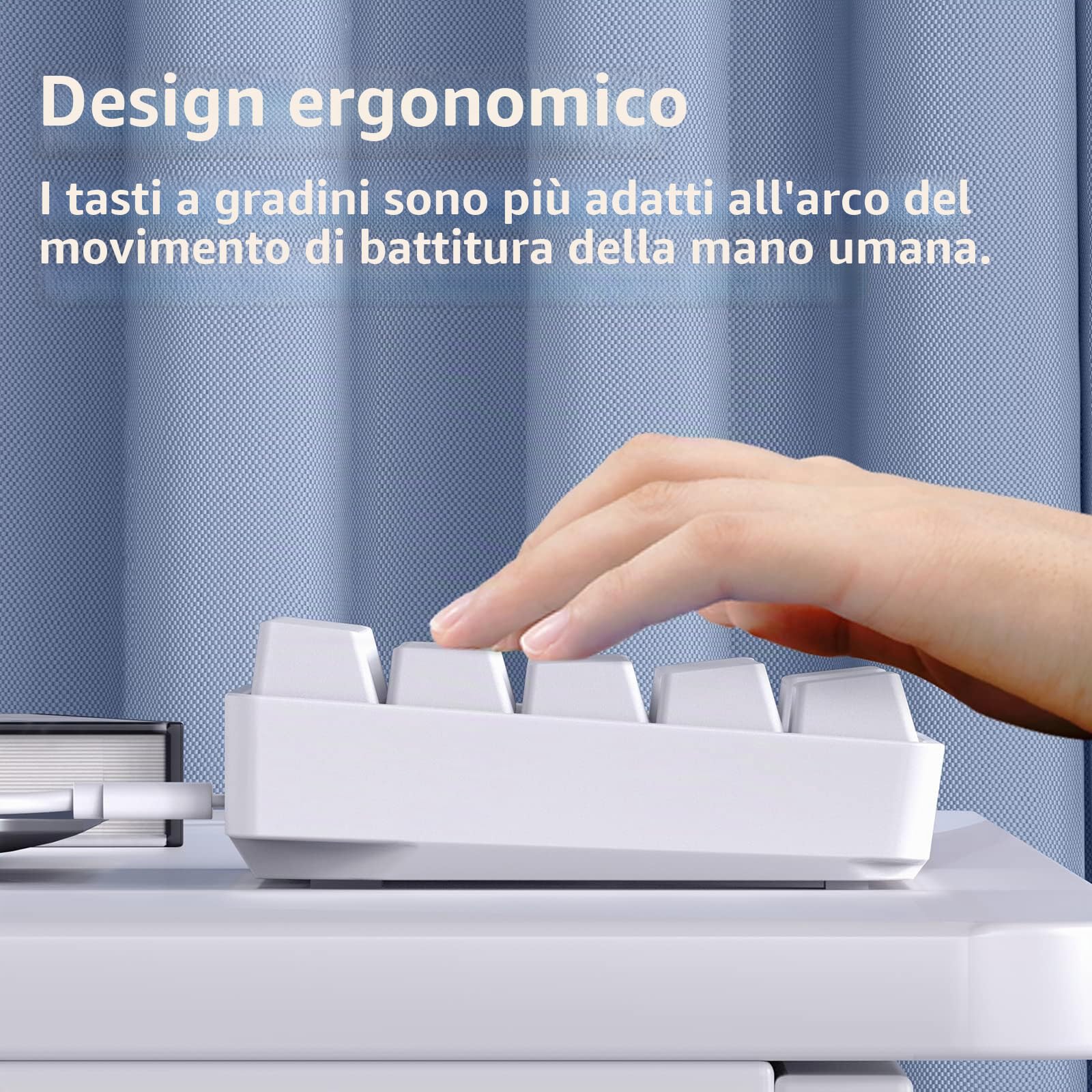 TMKB 68SE 65% Tastiera Meccanica Bianco Blu Interruttore