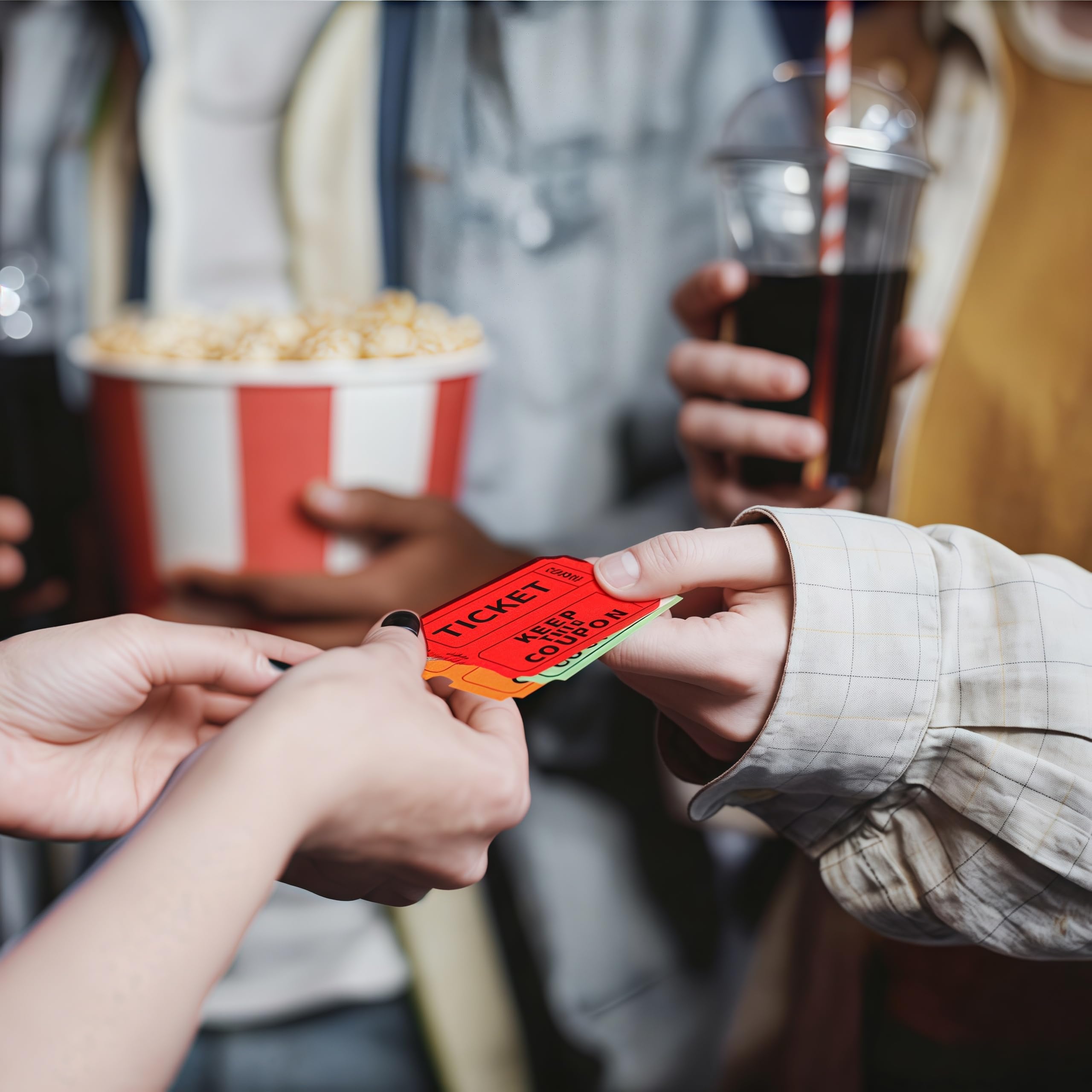 Lot de 4 rouleaux de tickets tombola doubles - 4000 billets numérotés (rouge, orange, vert, bleu) - Verso inscriptible - Billets d'entrée détachables pour événements, fêtes, collectes de