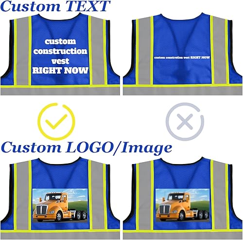 Miniatura 6 de Chaleco de seguridad reflectante de malla con logotipo personalizado con cremallera Chaleco de alta visibilidad para construcción al aire libre Ropa