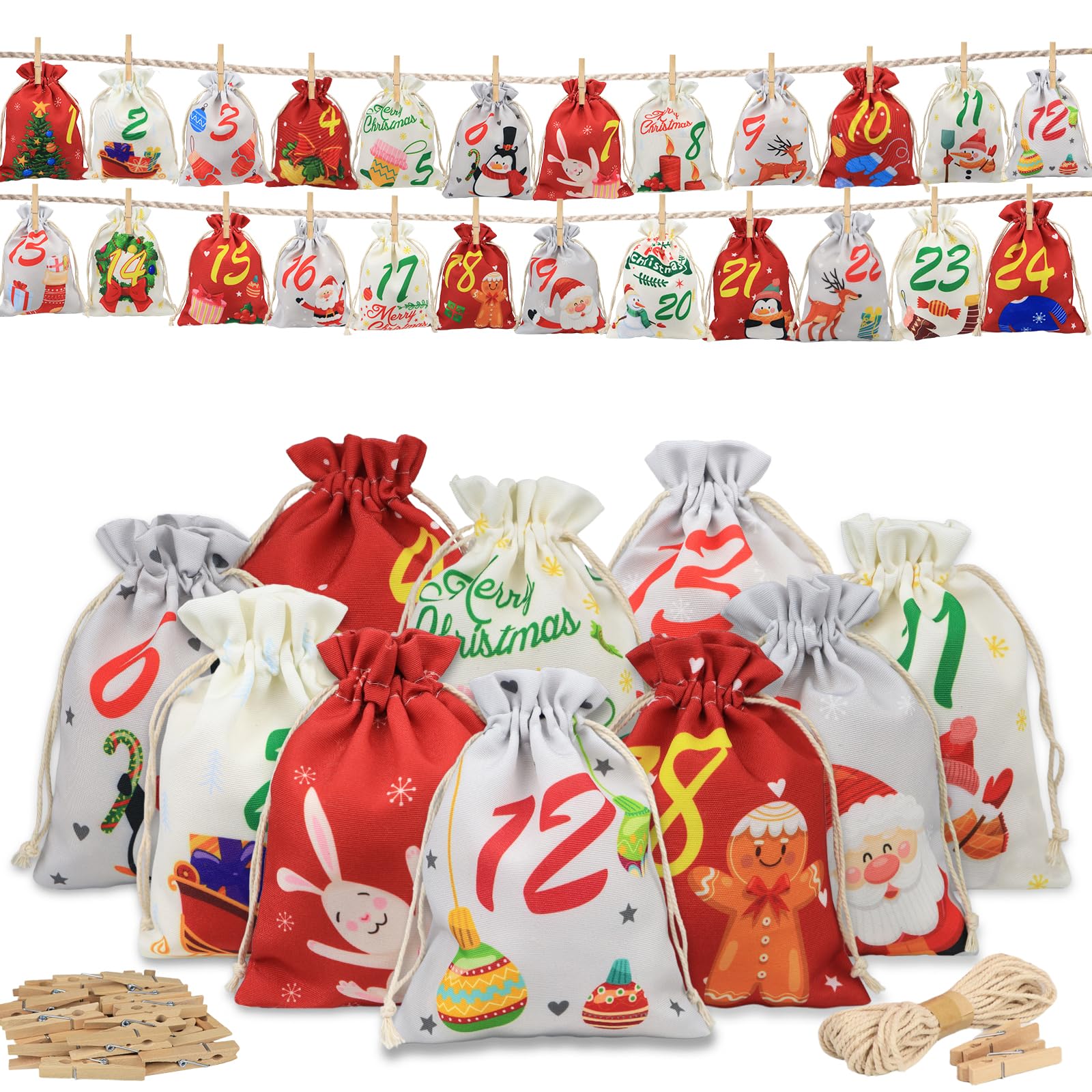 calendrier de l'avent tissu à remplir