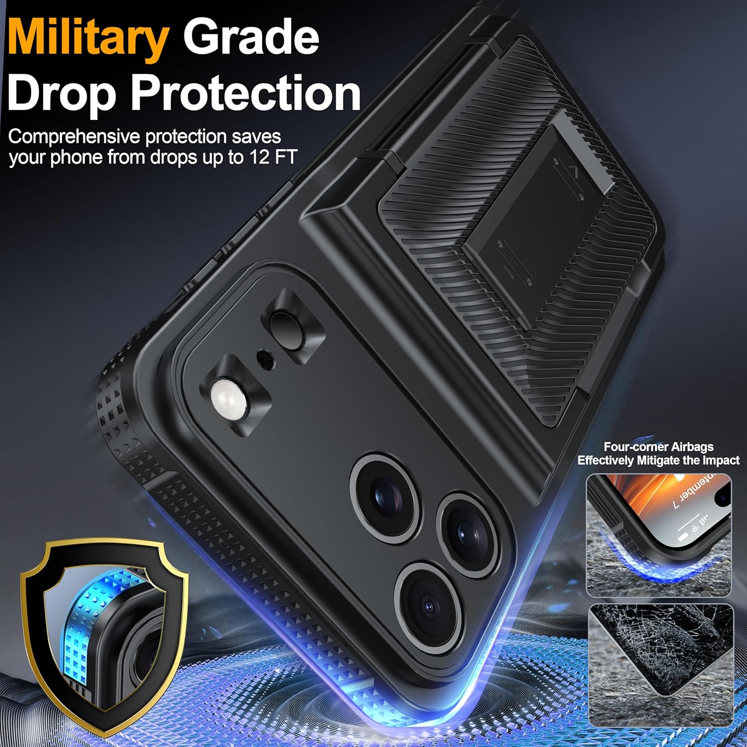 for iPhone 17 Pro Case Wallet with Card Holder (4-5Cards) +1 Privacy Screen Protector,[RFID Blocking][Kickstand][Military Drop Protection] Full Camera Protection Wallet Case for iPhone 17 Pro