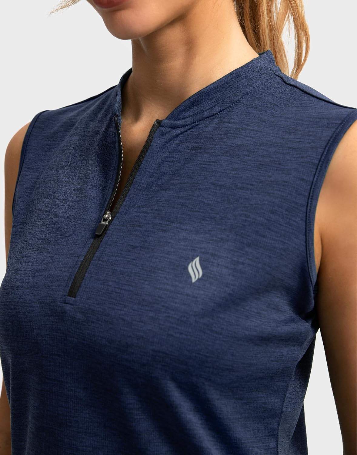 SANTINY Women's Sleeveless Golf Shirt Zip Up Tennis Lightweight Quick Dry Tank Tops Polo Shirts for Women - Image 3
