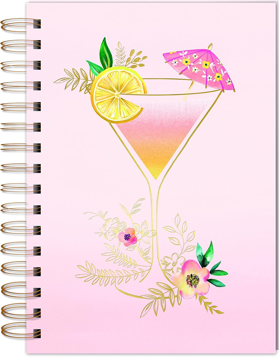 Lady Jayne Blush Cocktail Spiral Bound Journal Notebook
