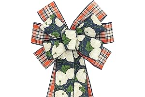 Navy Blue Pumpkins Fall Plaid Wreath Bow: The Perfect Autumnal Accents