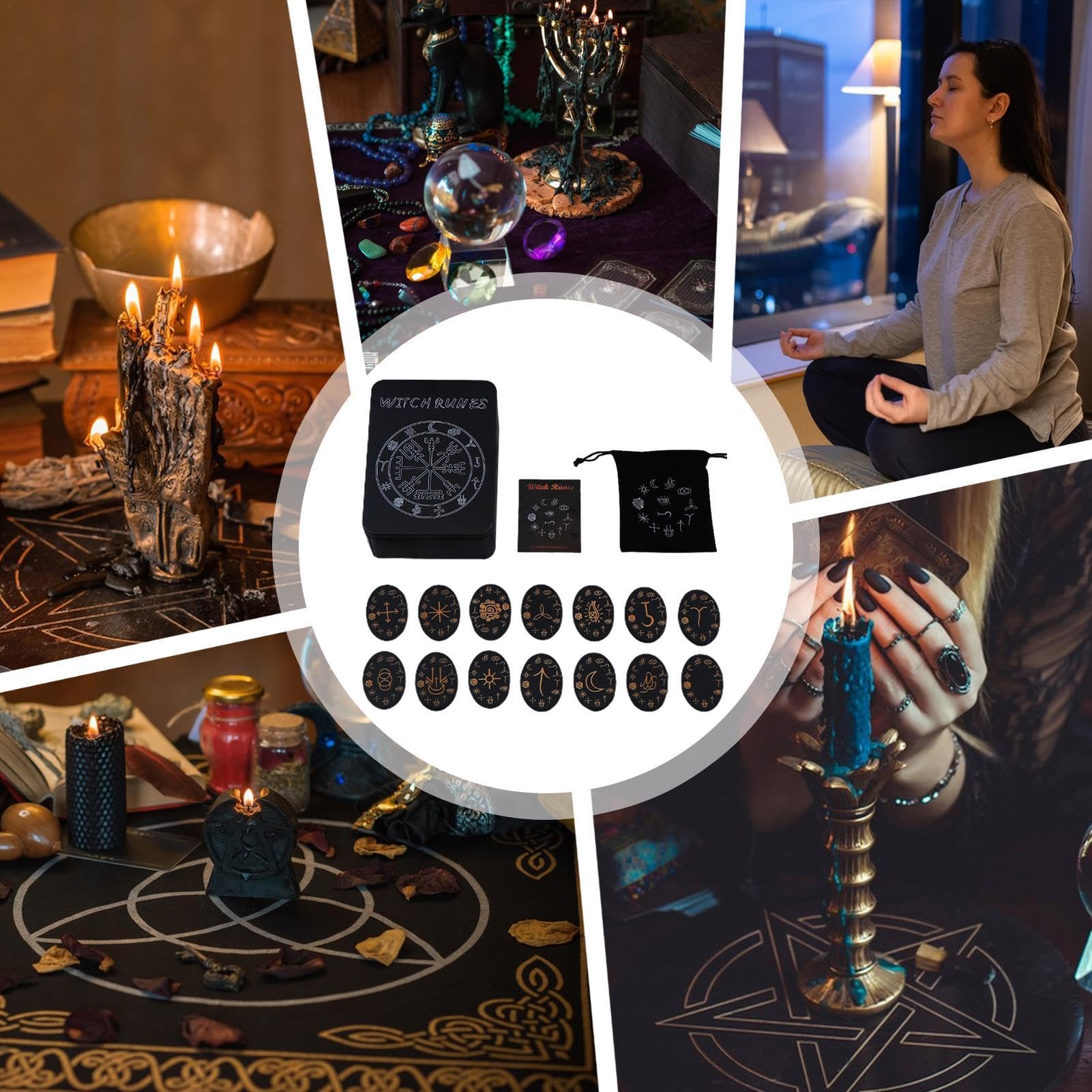 Amazon.co.jp: 木製ルーン石 |ルーンストーンセット |木製ルーン |北欧