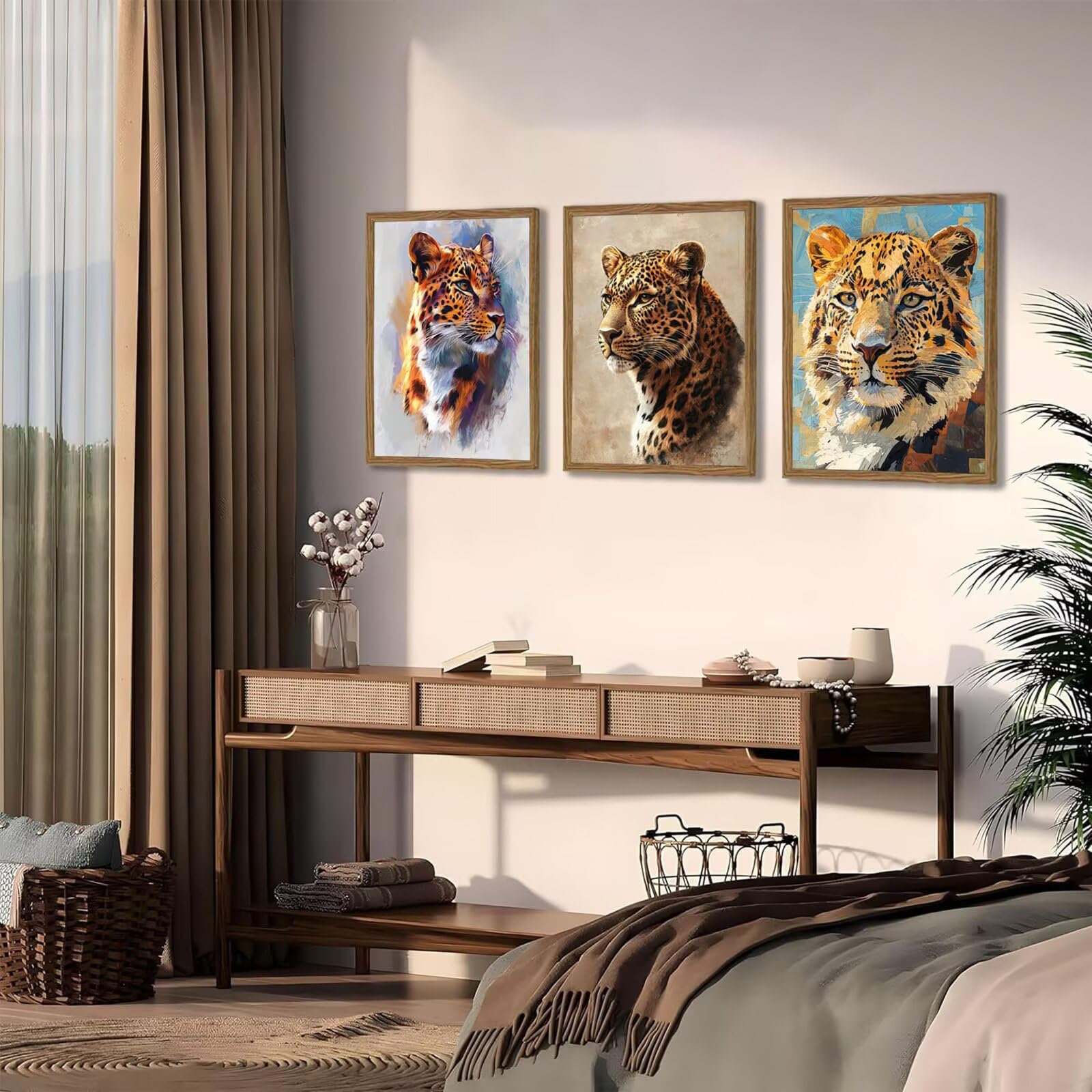 Generico Cnyaunfi 3 Pezzi Animali Pittura Diamante Fai-Da-Te, 5D Beige Diamond Painting Kit Completo per Hobby Creativi Adulti, Per La Decorazione Della Parete Di Casa 70x90cm YF-3209