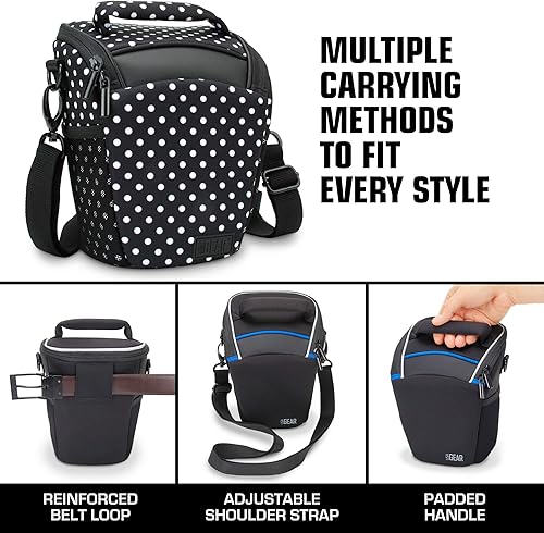 Miniatura 7 de USA GEAR Bolsa compacta para guardar cámara con cobertor para lluvia y correa para hombro