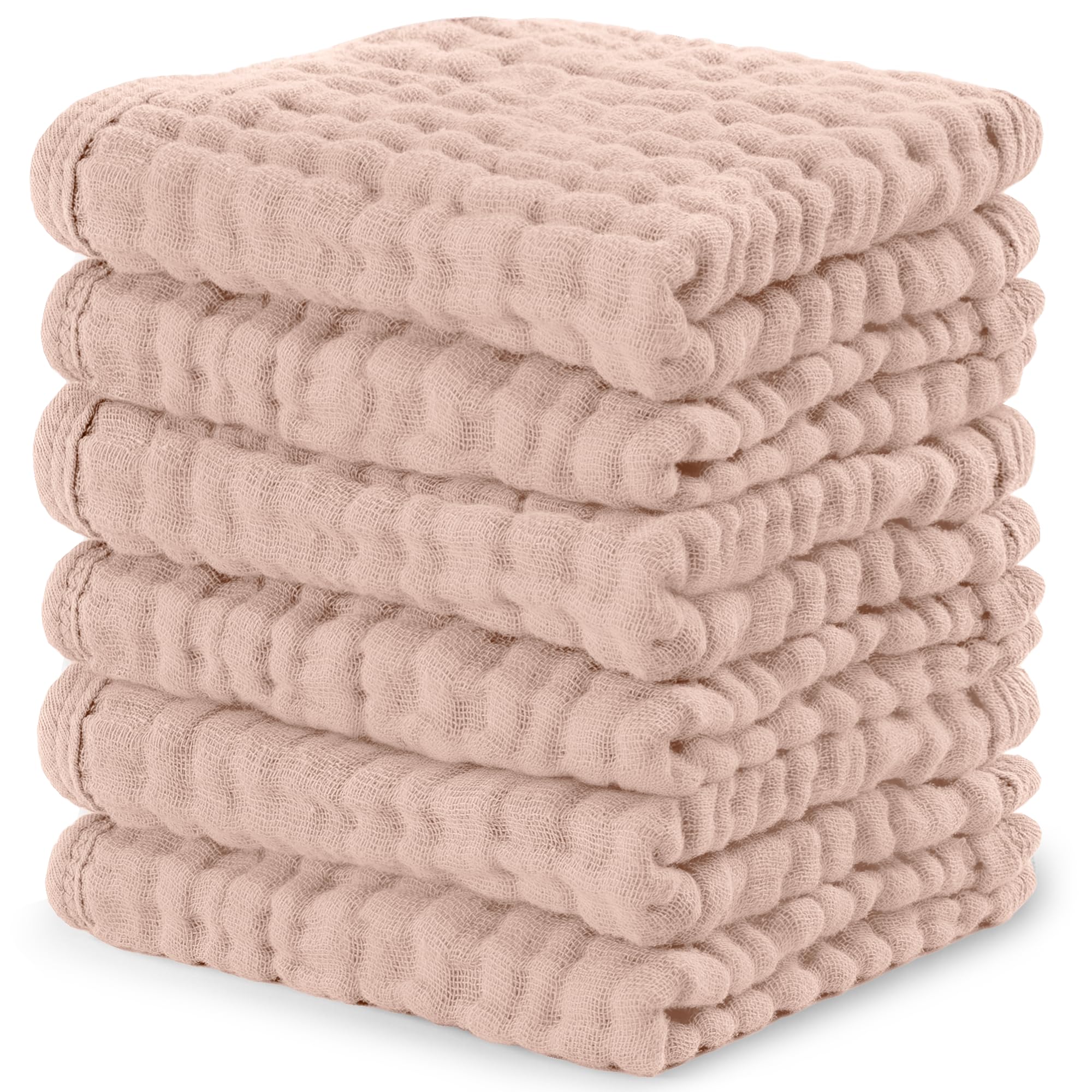 Comfy Cubs Muslin Burp Cloths 50 x 25 cm, Pack of 10 - Large 6-Layer Ultra-Absorbent 100% Cotton for Babies Drool & Messes - Safe & Gentle Baby Burp Cloth Set for Boys & Girls - White — view 36