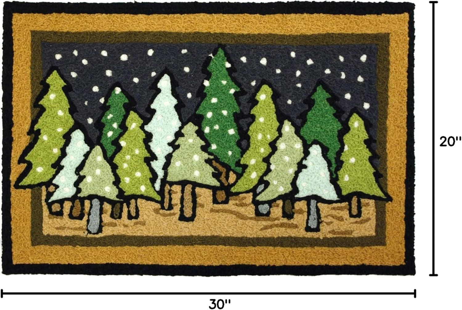 Winter Pine Trees Serenity Jellybean Area Rug