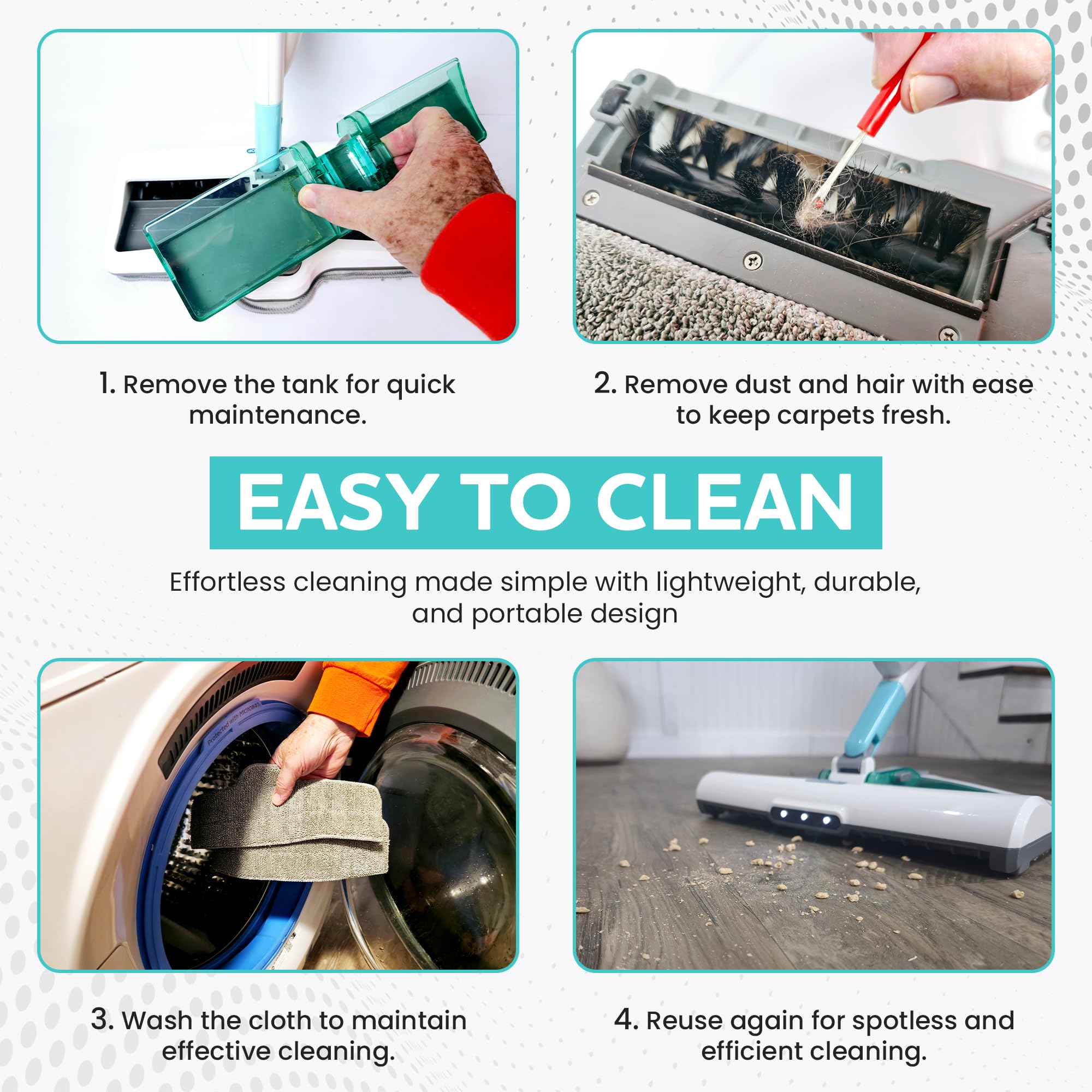 moppiページ Zippi Sweeper Mop – 2-in-1 Cordless Electric Broom & Mop