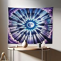 Vista 26 de Ambesonne Tapiz de isla tropical, olas del océano en la playa de Seychelles al atardecer horizonte, decoración de tela para colgar en la pared