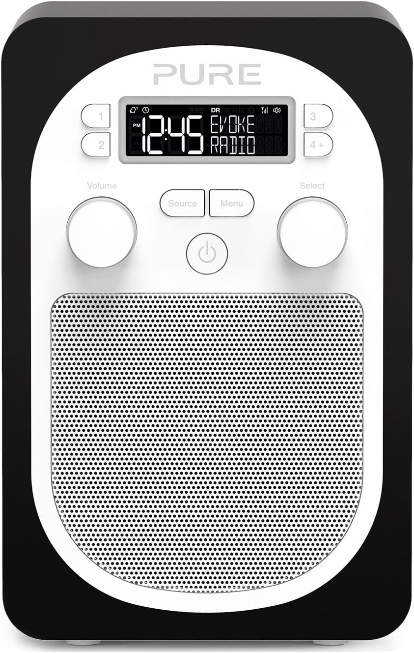 Pure UK Evoke D1 Portable Digital DAB/FM Radio with Alarm and Kitchen Timer – Black