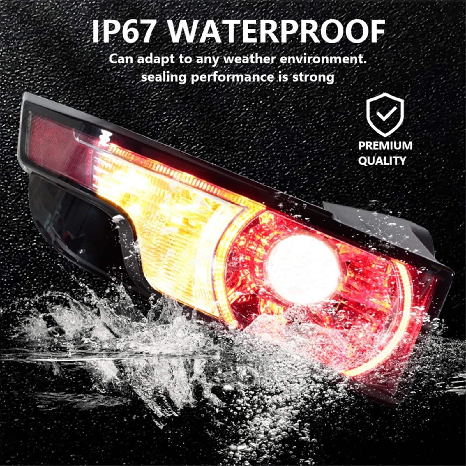 Lampa tylna zespolona Pasuje do Land Range Rover Evoque 2011-2015 Tylne światło samochodu Tylne światło Lampa LR058816 LR058817 tylne światła LED(Left)
