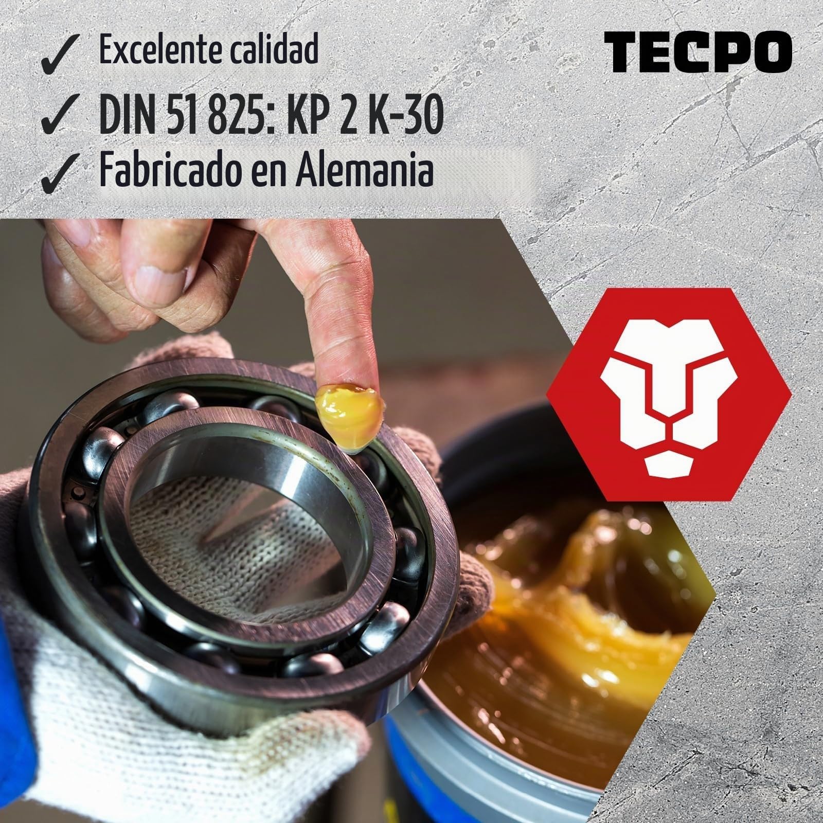 TECPO Grasa universal multiusos EP2 400 g, cartucho de grasa de litio, grasa universal, lubricación de coche, resistente al agua, grasa de litio KP2K-30 (30 x 400 g)